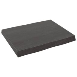 Berkfield Home Table Top Dark Grey 60x50x(2-6) cm Treated Solid Wood Live Edge in Brown - thumbnail 2