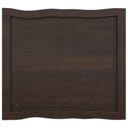 Berkfield Home Table Top Dark Grey 60x50x(2-6) cm Treated Solid Wood Live Edge in Brown - thumbnail 3