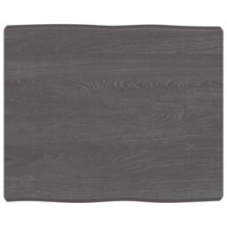 Berkfield Home Table Top Dark Grey 60x50x(2-6) cm Treated Solid Wood Live Edge in Brown - thumbnail 1