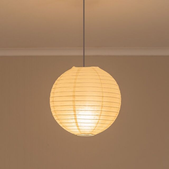 ValueLights Isla White Paper Globe Ball Dome Easy Fit Ceiling Lamp Shade with LED Bulb - Size: 24 inches - image 1