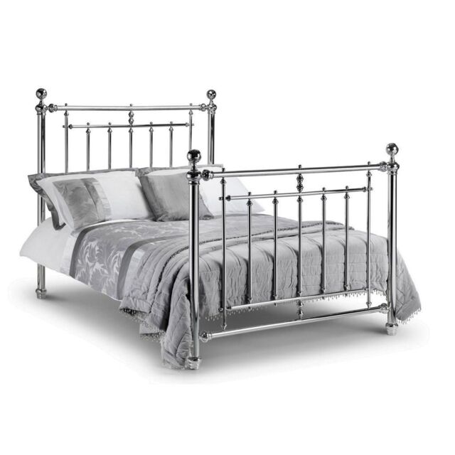Ashfield Chrome High End Metal Bed Frame in Silver - Size: King - image 1