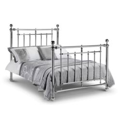 Ashfield Chrome High End Metal Bed Frame in Silver - Size: King - thumbnail 1