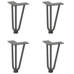 Berkfield Home Hairpin Table Legs 4 pcs Anthracite 20 cm Solid Steel in Dark Grey - thumbnail 2