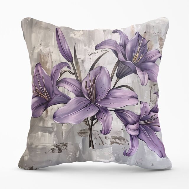 Warren Reed - Designer Splashart Champagne Flutes Cushions in Purple - Size: 60 cm x 60 cm - image 1