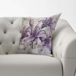Warren Reed - Designer Splashart Champagne Flutes Cushions in Purple - Size: 60 cm x 60 cm - thumbnail 3