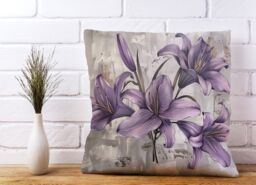 Warren Reed - Designer Splashart Champagne Flutes Cushions in Purple - Size: 60 cm x 60 cm - thumbnail 2