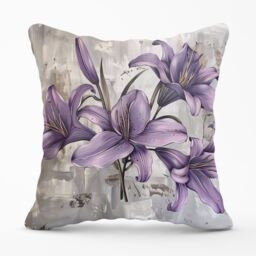 Warren Reed - Designer Splashart Champagne Flutes Cushions in Purple - Size: 60 cm x 60 cm - thumbnail 1
