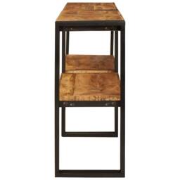 Berkfield Home Modern Console Table 160x33x75 cm Solid Rough Wood Mango in Brown - Size: 160 x 33 x 75 cm - thumbnail 4