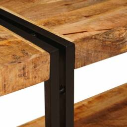 Berkfield Home Modern Console Table 160x33x75 cm Solid Rough Wood Mango in Brown - Size: 160 x 33 x 75 cm - thumbnail 7
