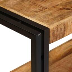 Berkfield Home Modern Console Table 160x33x75 cm Solid Rough Wood Mango in Brown - Size: 160 x 33 x 75 cm - thumbnail 6