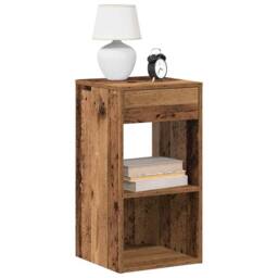 Berkfield Home Bedside Cabinets with Drawer 2 pcs Old Wood 35x34x66.5 cm in Brown - thumbnail 2