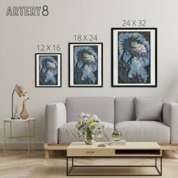 "Artery8 Artichoke Stylised Flower Bloom Reijer Stolk Framed Canvas Wall Art - Size: W12"" x H16""" - thumbnail 4
