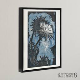 "Artery8 Artichoke Stylised Flower Bloom Reijer Stolk Framed Canvas Wall Art - Size: W12"" x H16""" - thumbnail 2