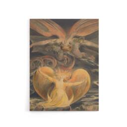 "Artery8 Great Red Dragon & Sun Clothed Woman Blake Canvas Wall Art Print - Size: W12"" x H16""" - thumbnail 1