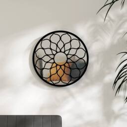 Berkfield Home Mirror Black 60x3 cm Iron Round for Indoor Use - thumbnail 1
