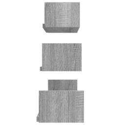 Berkfield Home Wall Display Shelves 3 pcs Grey Sonoma Engineered Wood - thumbnail 4