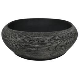 Berkfield Home Durable Countertop Basin Grey & Black Oval 59x40x14 cm Ceramic - Size: 59 x 40 x 14 cm - thumbnail 5