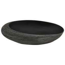 Berkfield Home Durable Countertop Basin Grey & Black Oval 59x40x14 cm Ceramic - Size: 59 x 40 x 14 cm - thumbnail 4