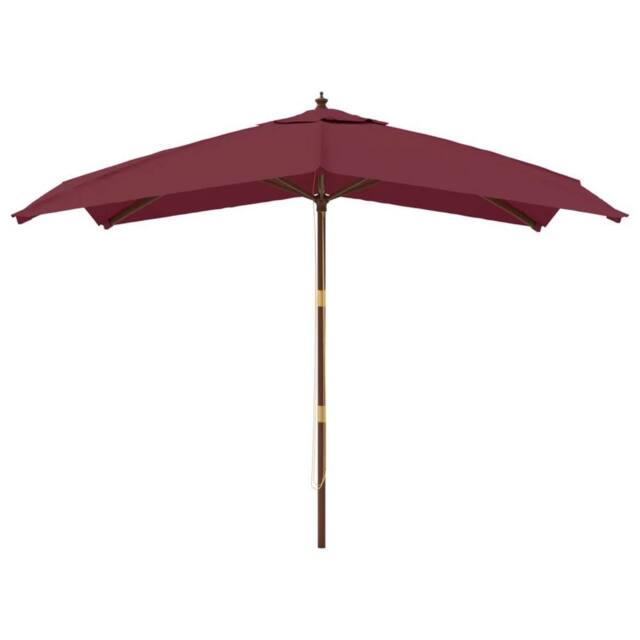 Berkfield Home Durable Garden Parasol with Wooden Pole Bordeaux Red 300x300x273 cm - Size: 300 x 300 x 273 cm - image 1