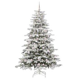 Berkfield Home Elegant Artificial Hinged Christmas Tree White 210 cm PE & PVC - thumbnail 1