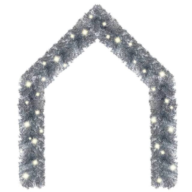Berkfield Home Christmas Garland with LED Lights 10 m Silver - image 1