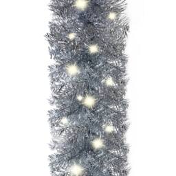 Berkfield Home Christmas Garland with LED Lights 10 m Silver - thumbnail 6