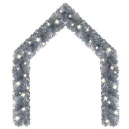 Berkfield Home Christmas Garland with LED Lights 10 m Silver