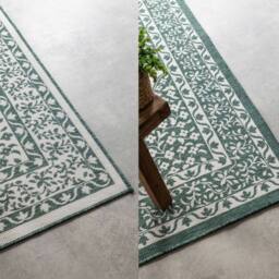 THE RUGS Gemini Reversible Indoor & Outdoor Rug Polypropylene Medallion Rug in Green - Size: 120 cm x 170 cm - thumbnail 4