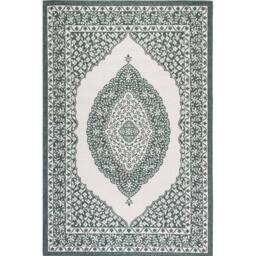 THE RUGS Gemini Reversible Indoor & Outdoor Rug Polypropylene Medallion Rug in Green - Size: 120 cm x 170 cm