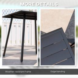 Wyld Haus Nanodor 80cm Square Black Outdoor Dining Table Slatted Steel Top for 4 - thumbnail 5