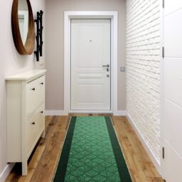 RugsX Anti-Slip Leaves Runner in Green - Size: 67 cm x 110 cm - thumbnail 3