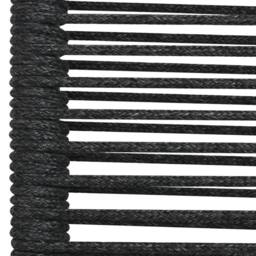 Berkfield Home Elegant 5 Piece Garden Dining Set Black Cotton Rope & Steel - thumbnail 6