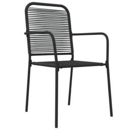 Berkfield Home Elegant 5 Piece Garden Dining Set Black Cotton Rope & Steel - thumbnail 5