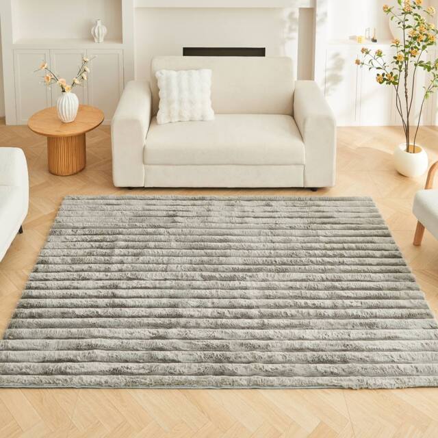 GAVENO CAVAILIA Shum Faux Fur Rug in Grey - Size: 120 cm x 170 cm - image 1