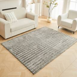 GAVENO CAVAILIA Shum Faux Fur Rug in Grey - Size: 120 cm x 170 cm - thumbnail 2