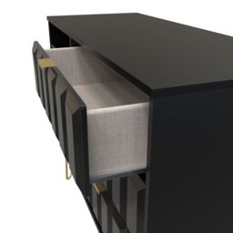 Ready Assembled 2 U Metro 3 Drawer TV Unit (Ready Assembled) in True Black - Size: Medium - thumbnail 3