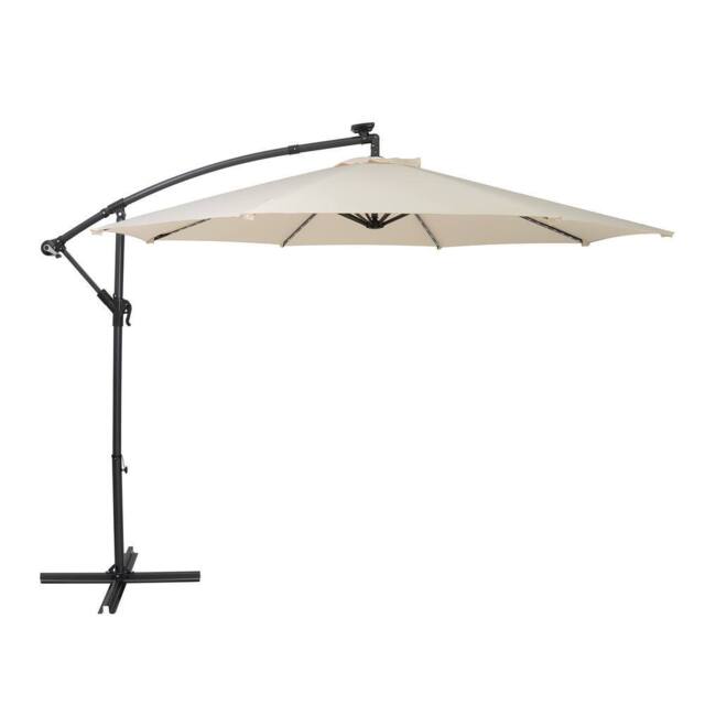 Monstershop LED Cantilever Parasol 3m - Cream in Beige - image 1