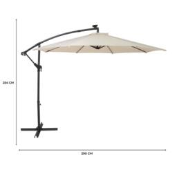 Monstershop LED Cantilever Parasol 3m - Cream in Beige - thumbnail 5