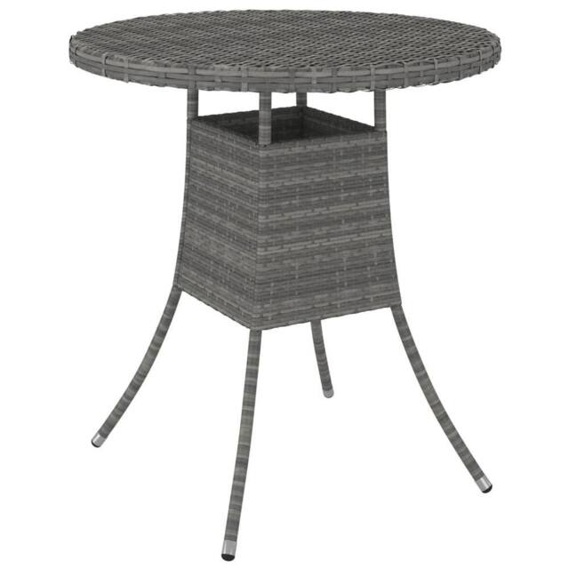 Berkfield Home Garden Table Grey 70x70x73 cm Poly Rattan - Size: 70 x 70 x 73 cm - image 1