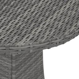 Berkfield Home Garden Table Grey 70x70x73 cm Poly Rattan - Size: 70 x 70 x 73 cm - thumbnail 4