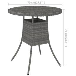Berkfield Home Garden Table Grey 70x70x73 cm Poly Rattan - Size: 70 x 70 x 73 cm - thumbnail 5