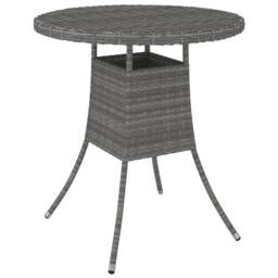 Berkfield Home Garden Table Grey 70x70x73 cm Poly Rattan - Size: 70 x 70 x 73 cm - thumbnail 1