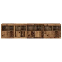 Berkfield Home Sideboard with LED Lights Old Wood 283x37x67 cm Engineered Wood in Brown - Size: 283 x 37 x 67 cm - thumbnail 6