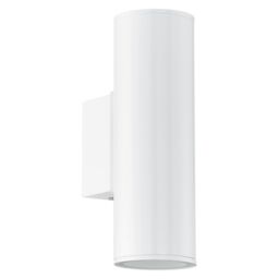 Loops IP44 Outdoor Wall Light White Up & Down Light 2 x 3W GU10 Bulb Porch Lamp - thumbnail 1