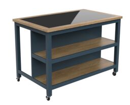 Baumhaus Kitchen Island (Blue) Open with Breakfast Bar in Blue - thumbnail 4