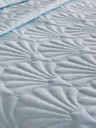Serene 'Cavali' Pinsonic Microfibre Textured Warm Bedspread in Duck Egg Blue - thumbnail 3