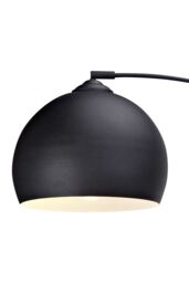 Teamson Home Modern Curved Arc Floor Lamp with Bell Shade & Marble Base, Black - thumbnail 4