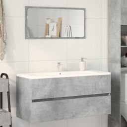 Berkfield Home Sink Cabinet Concrete Grey 100x38.5x45 cm Engineered Wood - thumbnail 3