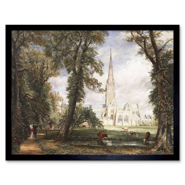 "Artery8 John Constable Salisbury Cathedral From The Bishop's Garden Framed Art - Size: W12"" x H16""" - image 1