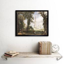 "Artery8 John Constable Salisbury Cathedral From The Bishop's Garden Framed Art - Size: W12"" x H16""" - thumbnail 2